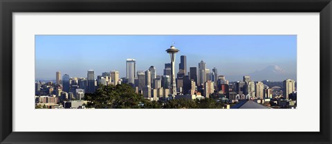 Framed Seattle city skyline and downtown financial building, King County, Washington State, USA 2010 Print