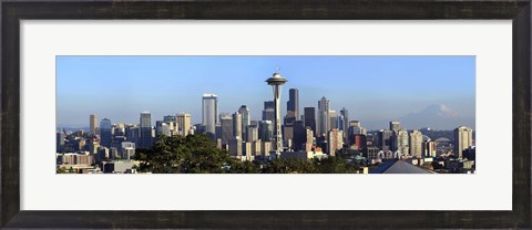 Framed Seattle city skyline and downtown financial building, King County, Washington State, USA 2010 Print