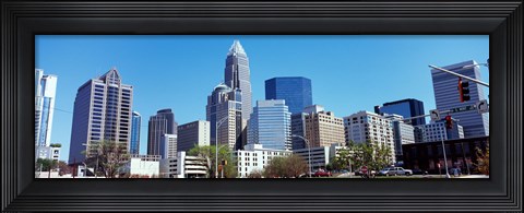 Framed Charlotte Skyline, North Carolina Print