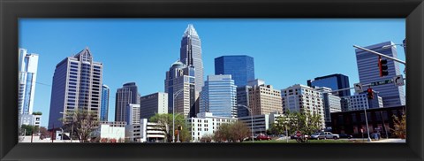 Framed Charlotte Skyline, North Carolina Print