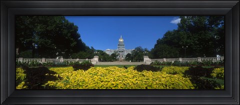 Framed Garden in front of a State Capitol Building, Civic Park Gardens, Denver, Colorado, USA Print