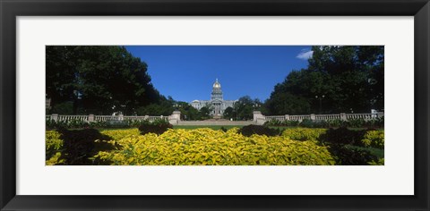 Framed Garden in front of a State Capitol Building, Civic Park Gardens, Denver, Colorado, USA Print