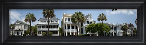 Framed Low angle view of houses along a street, Battery Street, Charleston, South Carolina Print
