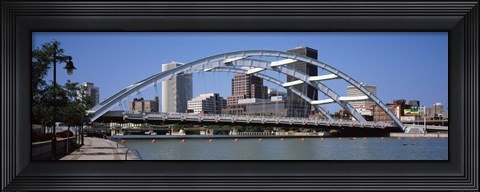Framed Frederick Douglas-Susan B. Anthony Memorial Bridge across the Genesee River, Rochester, Monroe County, New York State, USA 2011 Print