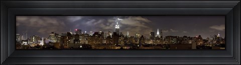 Framed Buildings lit up at night, Empire State Building, Manhattan, New York City, New York State, USA 2009 Print