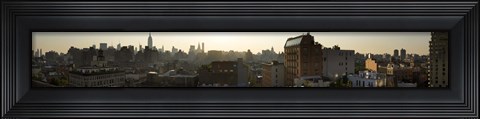 Framed High angle view of buildings in a city at dawn, Manhattan, New York City, New York State, USA Print