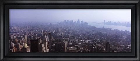 Framed Hazy view of Manhattan Print