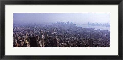 Framed Hazy view of Manhattan Print