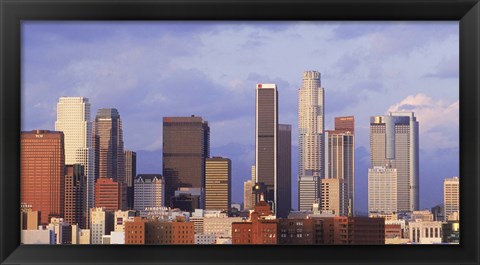 Framed Los Angeles skyline, Los Angeles County, California, USA Print