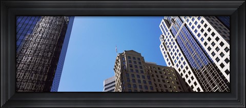 Framed Low angle view of skyscrapers in a city, Charlotte, Mecklenburg County, North Carolina, USA 2011 Print