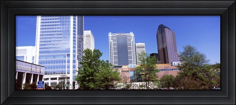 Framed Downtown modern buildings in a city, Charlotte, Mecklenburg County, North Carolina, USA 2011 Print