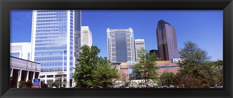 Framed Downtown modern buildings in a city, Charlotte, Mecklenburg County, North Carolina, USA 2011 Print