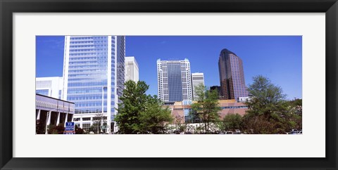 Framed Downtown modern buildings in a city, Charlotte, Mecklenburg County, North Carolina, USA 2011 Print