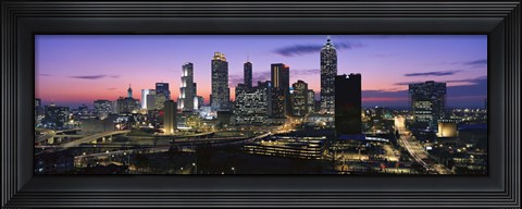 Framed Atlanta skyline at night, Georgia, USA Print