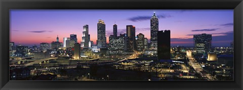 Framed Atlanta skyline at night, Georgia, USA Print