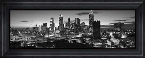 Framed Atlanta skyline in black and white, Georgia, USA Print