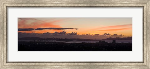 Framed City view at dusk, Emeryville, Oakland, San Francisco Bay, San Francisco, California, USA Print