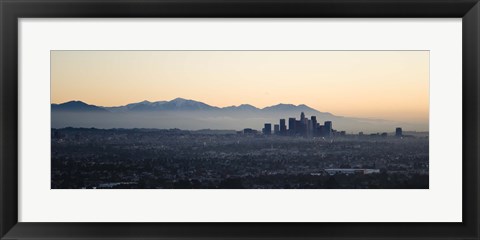 Framed Hazy Sky over Los Angeles, Panoramic View Print