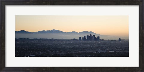 Framed Hazy Sky over Los Angeles, Panoramic View Print