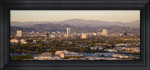 Framed Buildings in a city, Miracle Mile, Hayden Tract, Hollywood, Griffith Park Observatory, Los Angeles, California, USA Print