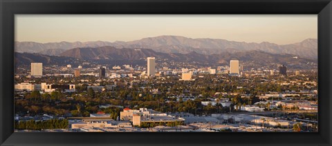 Framed Buildings in a city, Miracle Mile, Hayden Tract, Hollywood, Griffith Park Observatory, Los Angeles, California, USA Print