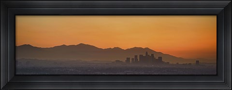Framed Mountain range at dusk, San Gabriel Mountains, Los Angeles, California, USA Print