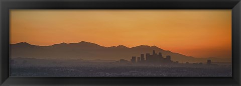 Framed Mountain range at dusk, San Gabriel Mountains, Los Angeles, California, USA Print