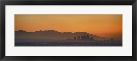 Framed Mountain range at dusk, San Gabriel Mountains, Los Angeles, California, USA Print