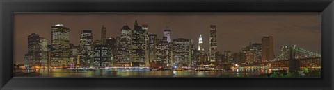 Framed Skyscrapers in Lower Manhattan at Night 2011 Print