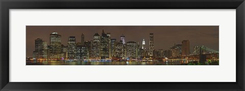 Framed Skyscrapers in Lower Manhattan at Night 2011 Print