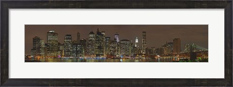 Framed Skyscrapers in Lower Manhattan at Night 2011 Print