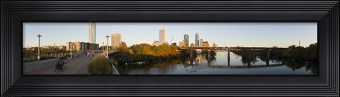 Framed Skyscrapers in a city, Lamar Street Pedestrian Bridge, Austin, Texas, USA Print