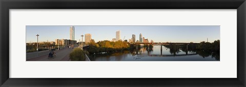 Framed Skyscrapers in a city, Lamar Street Pedestrian Bridge, Austin, Texas, USA Print