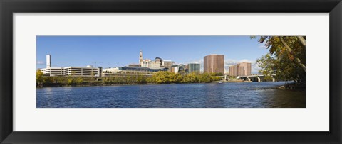 Framed Buildings at the waterfront, Connecticut River, Hartford, Connecticut, USA 2011 Print