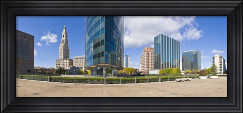 Framed Modern buildings in a city, Hartford, Connecticut, USA 2011 Print