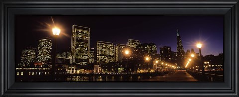 Framed San Francisco Skyline at Night Print