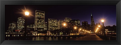 Framed San Francisco Skyline at Night Print