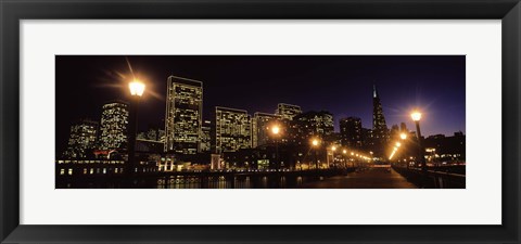 Framed San Francisco Skyline at Night Print