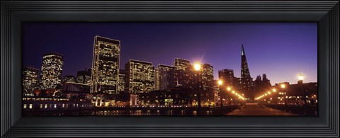 Framed Waterfront Buildings at Dusk, San Francisco, California Print