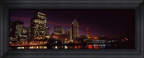 Framed Night view of San Francisco, California Print