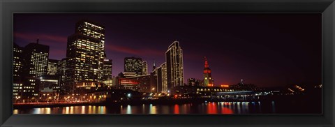 Framed Night view of San Francisco, California Print