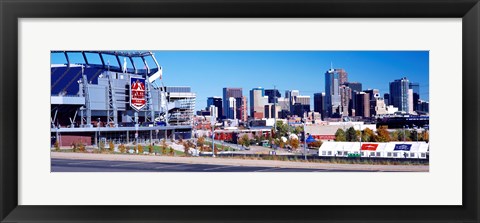 Framed Stadium in a city, Sports Authority Field at Mile High, Denver, Denver County, Colorado Print