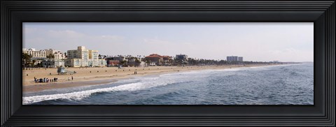 Framed Surf on the beach, Santa Monica Beach, Santa Monica, Los Angeles County, California, USA Print