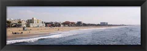 Framed Surf on the beach, Santa Monica Beach, Santa Monica, Los Angeles County, California, USA Print