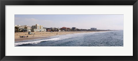 Framed Surf on the beach, Santa Monica Beach, Santa Monica, Los Angeles County, California, USA Print