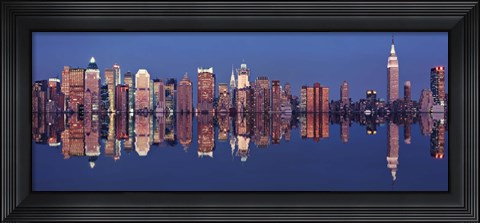 Framed New York Skyline with Reflection Print