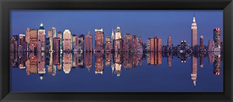 Framed New York Skyline with Reflection Print