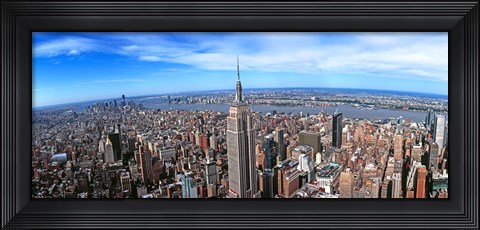 Framed Aerial view of New York City with empire state building, New York State Print