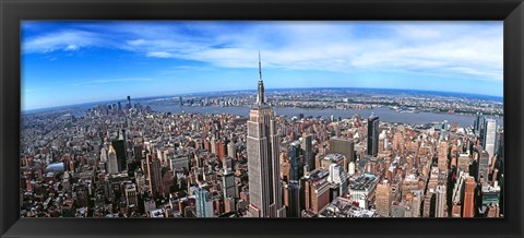 Framed Aerial view of New York City with empire state building, New York State Print