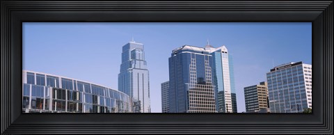 Framed Low angle view of downtown skyline, Town Pavilion, Kansas City, Missouri Print